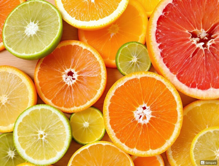 A vibrant arrangement of 10 powerful immune-boosting foods including colorful fruits, vegetables, and natural ingredients