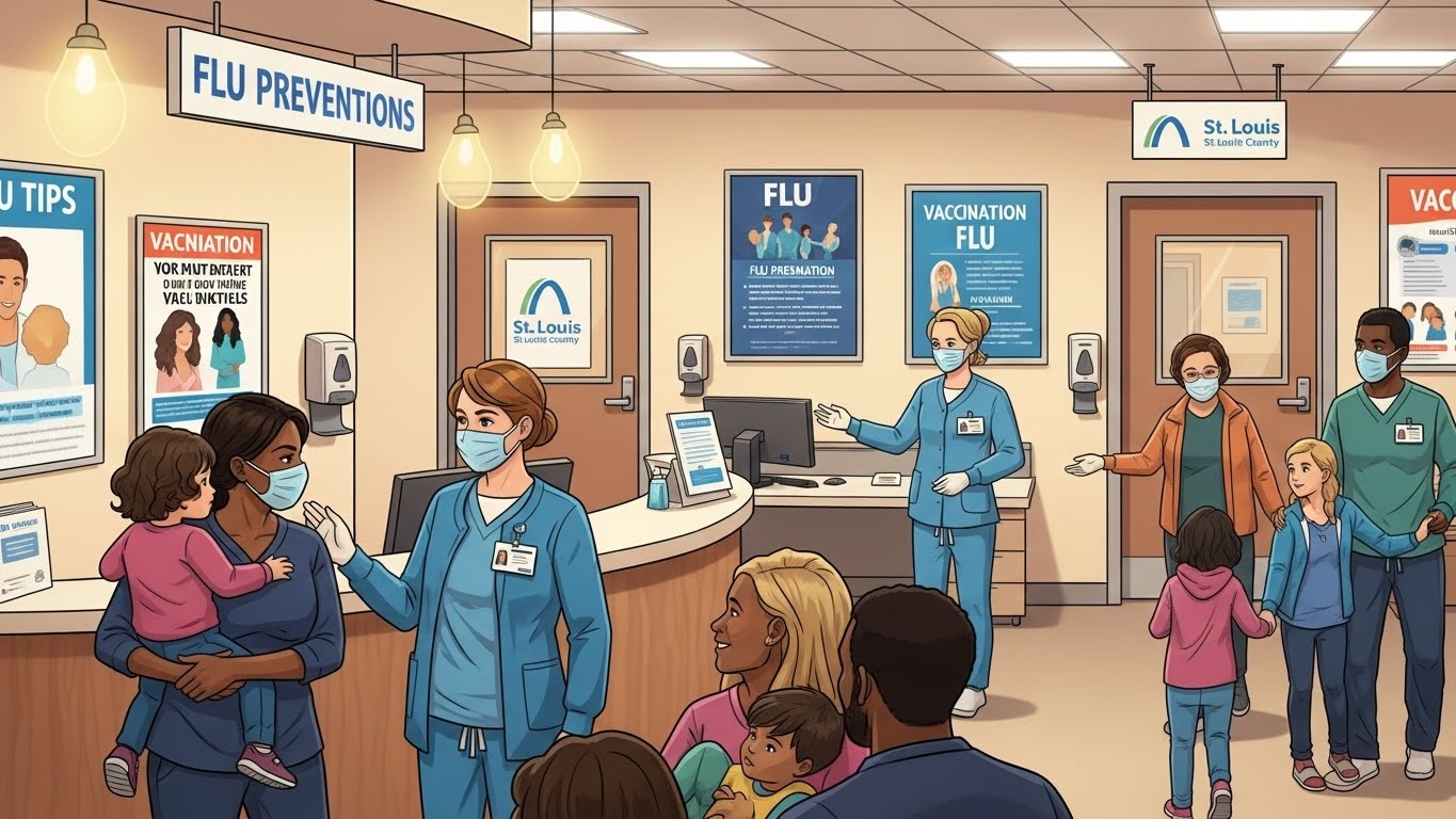 Public health clinic in St. Louis County during a busy flu season