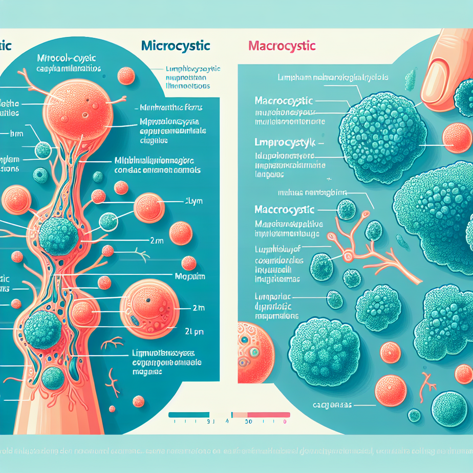 Infographic showing types of lymphatic malformations